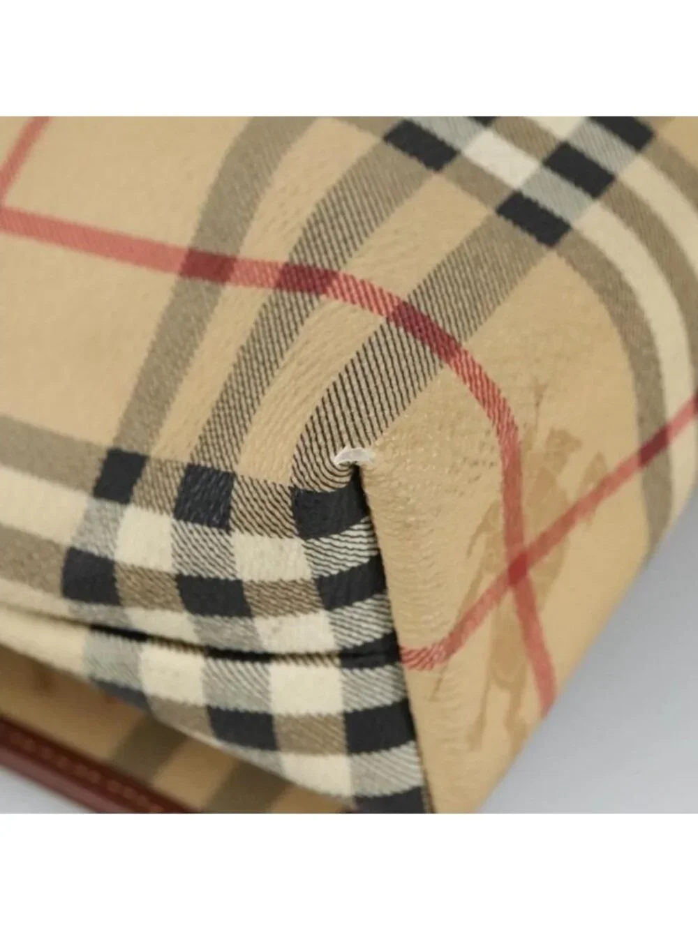 Authentic BURBERRY Nova Check Shoulder Bag PVC Beige Gold - Picture 8 of 16